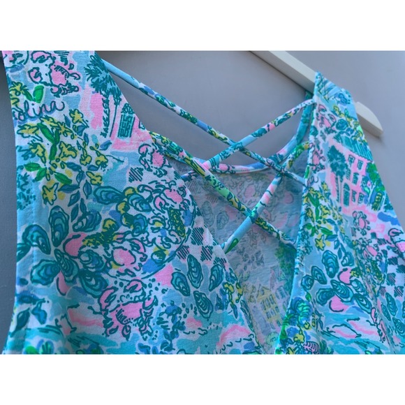 Lilly Pulitzer Kristen Dress Medium Blue Lilly Loves South Carolina Sleeveless - Picture 10 of 12